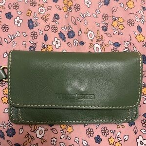 Portland Leather- Green Lily Wristlet
